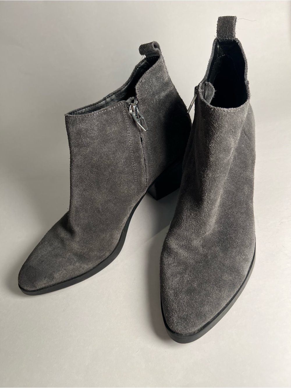 Dolce Vita Gray Suede Ankle Boots with Zipper Size 7